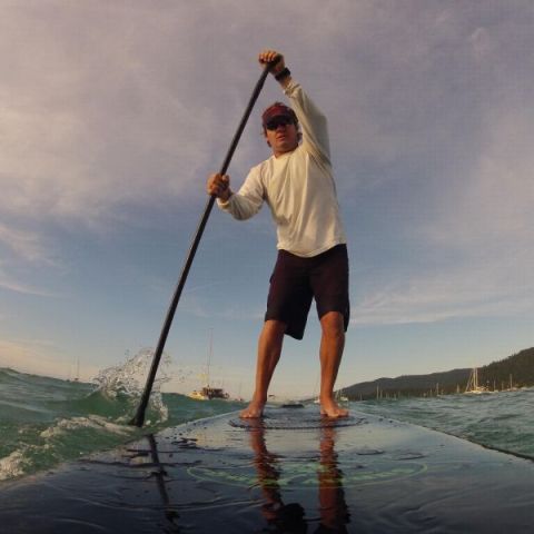 a man on a SUP in the Whitsundays